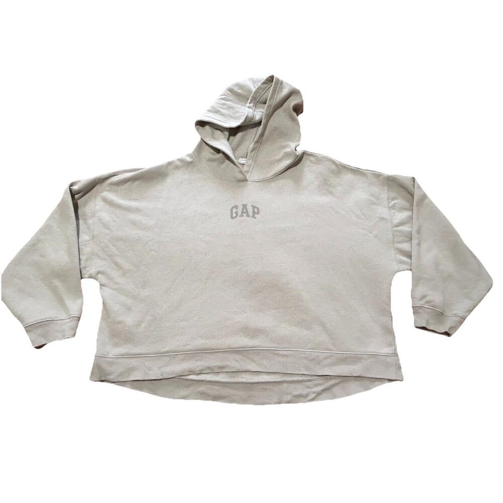 Gap Mini Arch Logo XL Frosty Morning Cropped  Hoodie  Women Pullover Athleisure